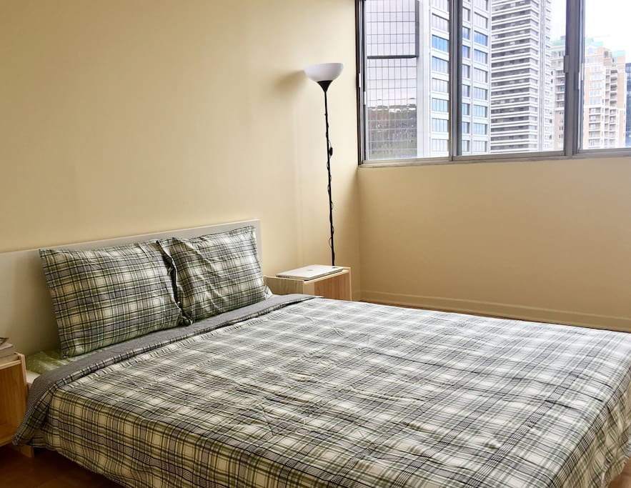 Wake up to a bustling downtown view
