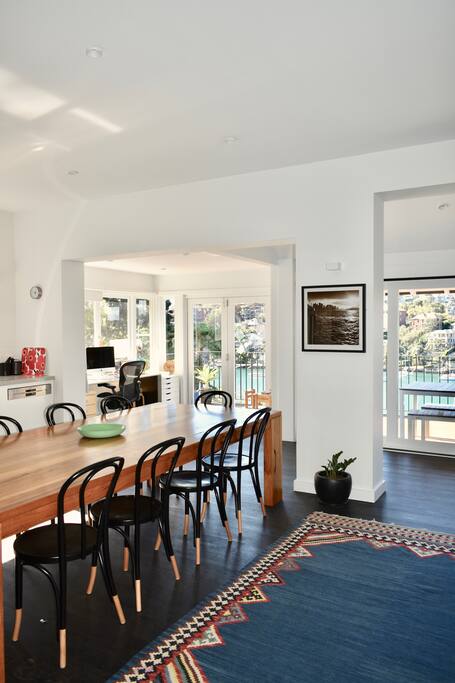 The eat in kitchen can seat 10