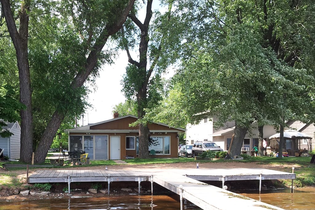 Lake shore with "deck dock"