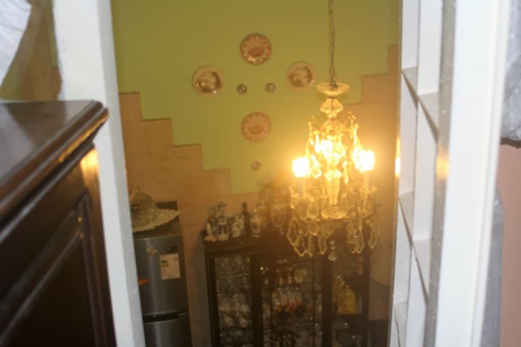 Vista desde la habitación al salón interior