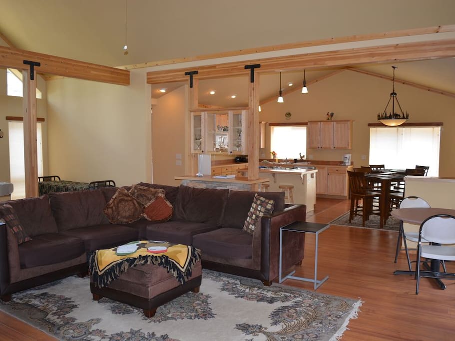 Open Living area view into kitchen area