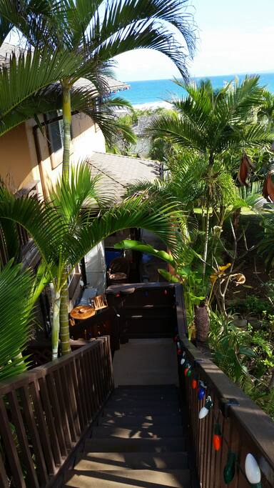Private Entrance behind our main house up a flight of stairs
