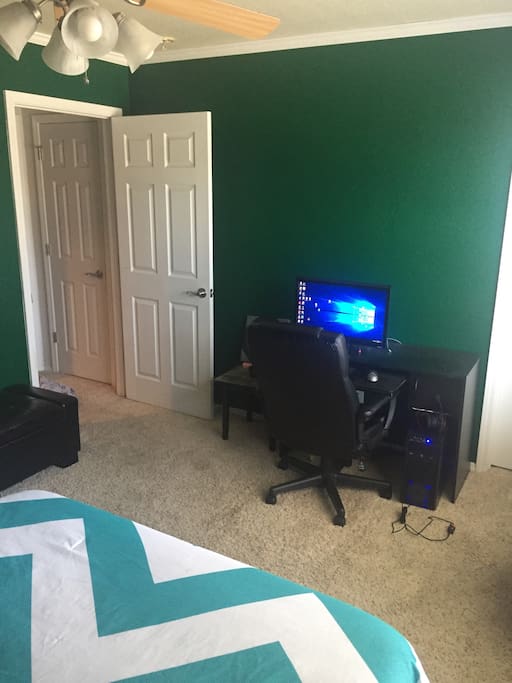 The computer is available for you to use at any time, but we also have a free secure wifi network available for all your personal devices.