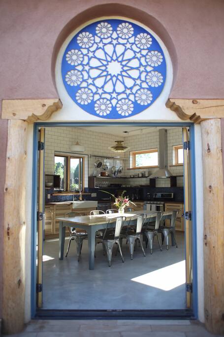 Courtyard french doors with Islamic mandala detail