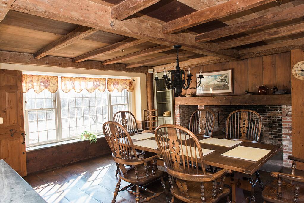 The cottage enjoys views of woods, gardens and goats and donkeys