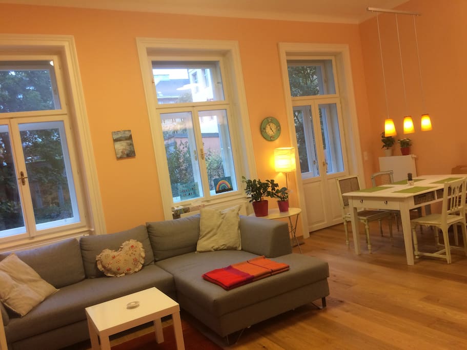 living room with access to balkony