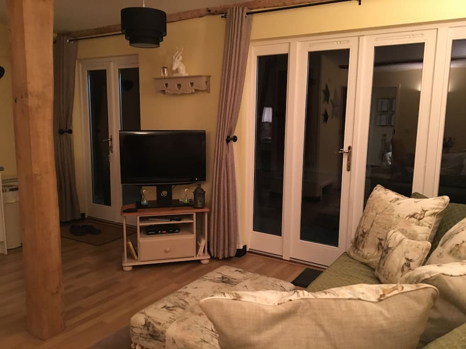 Cosy sofa with tv