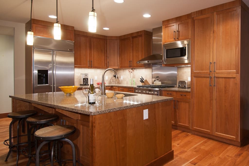 Well appointed kitchen with open layout.