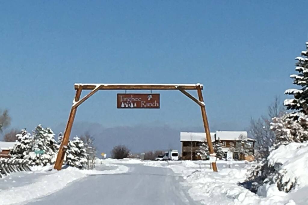 View turning off Ski-Hill Road on to Targhee Ranch Road