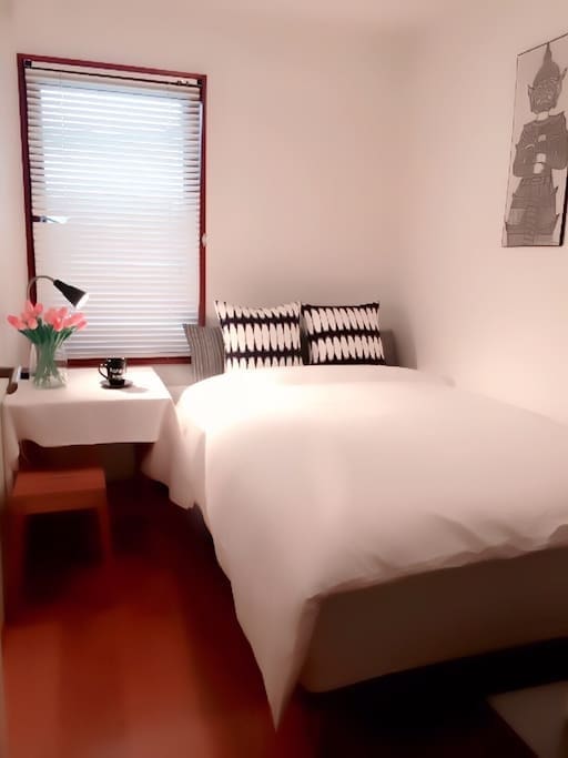 The room you rent is located at a high floor. Its small and cozy.