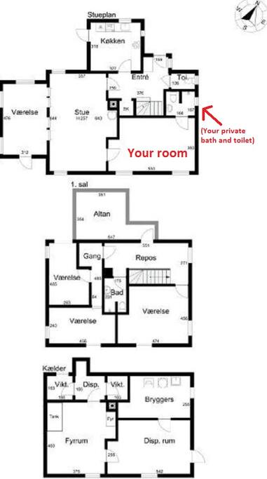 You will be staying in the house's biggest room with private toilet and bath