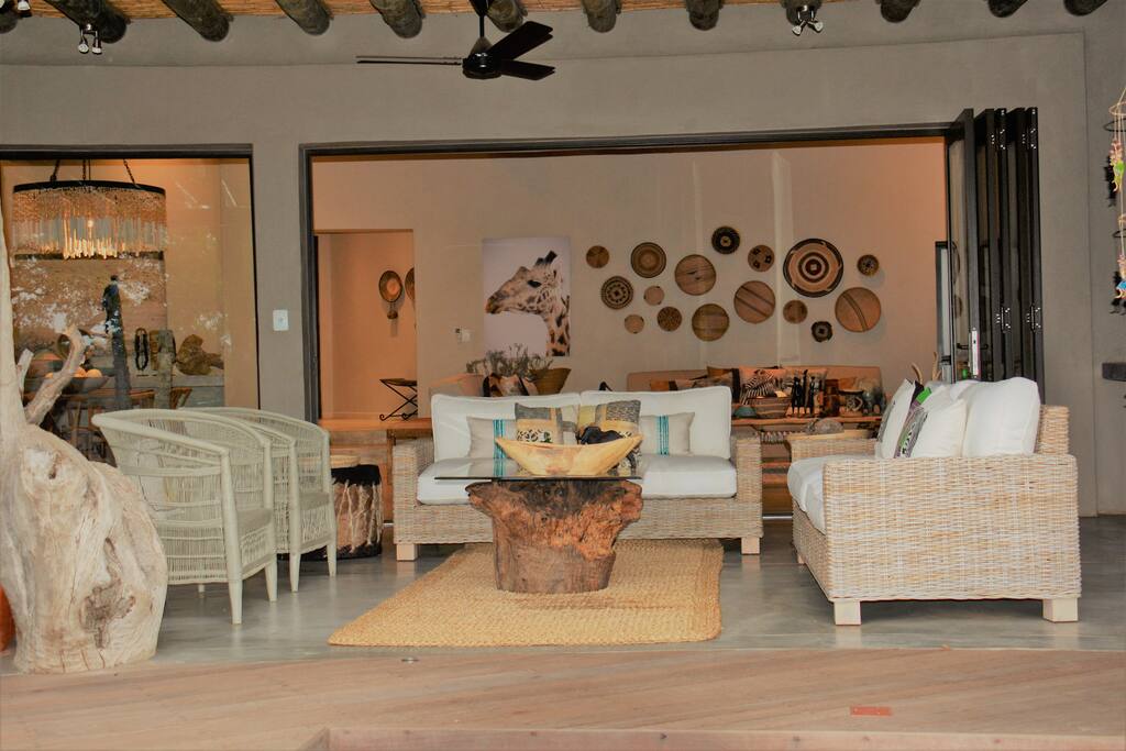 Living room onto patio.