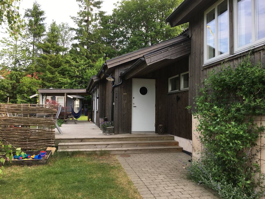 The entrance on the west side of the house.