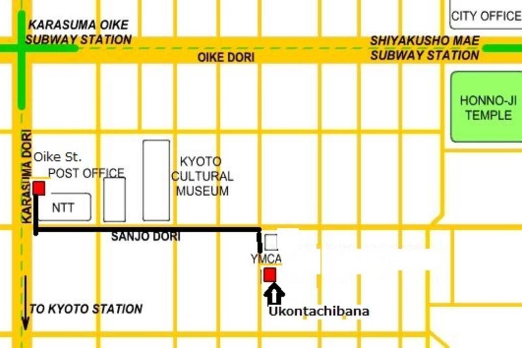 This map is from subway Karasuma line Oike station.