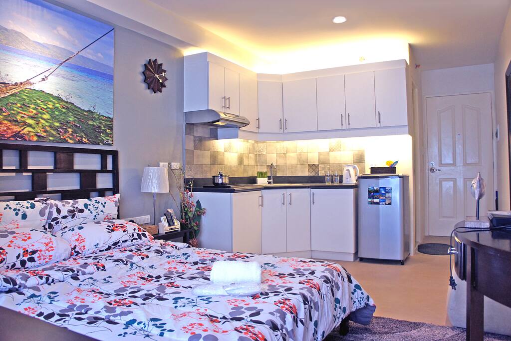 Complete well-lighted Kitchen and Toilet & Bath next to the entry.