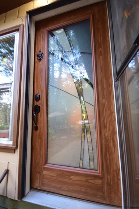 Enter in this door on the lake side & leave your cares behind.