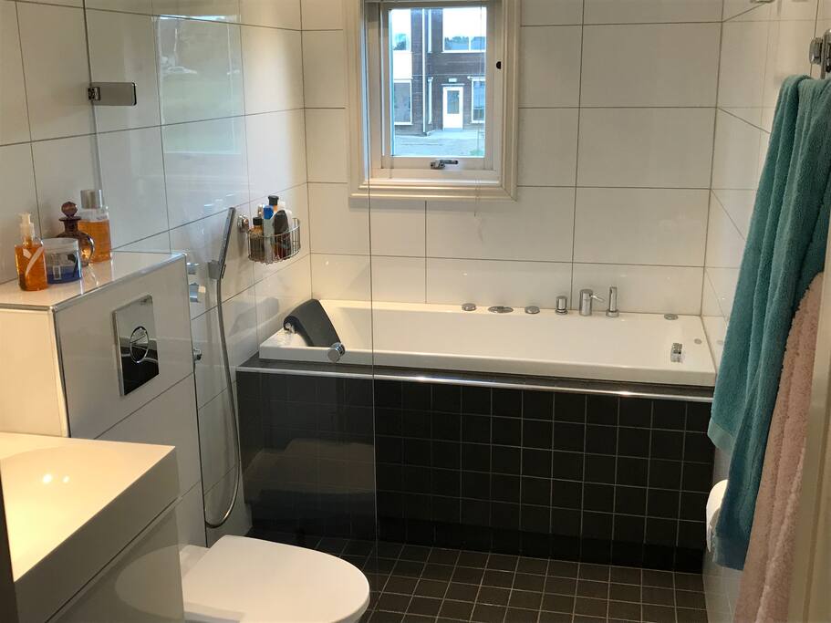 Bathroom with tub.