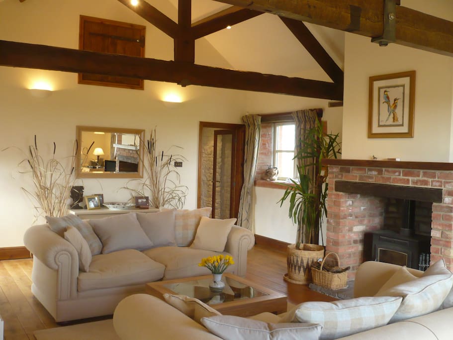 The sitting room with 'big bertha' sofas