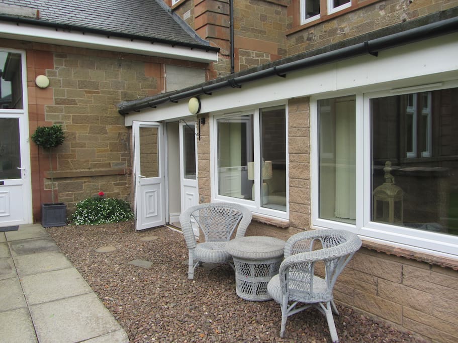 Patio doors leading to open plan living area