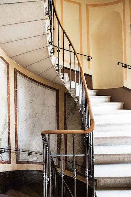 Stairway to the Montreux Lake Apartment