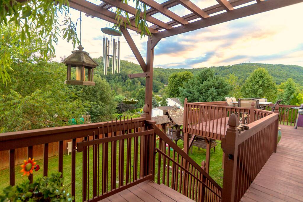 Enjoy the spacious back yard where you'll find the playground, fire pit, fruit trees and lots of room to run and play!