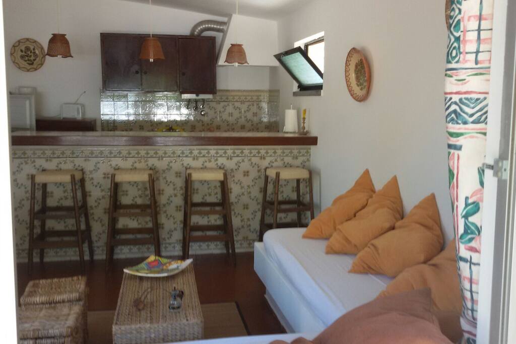 living room and kitchenette