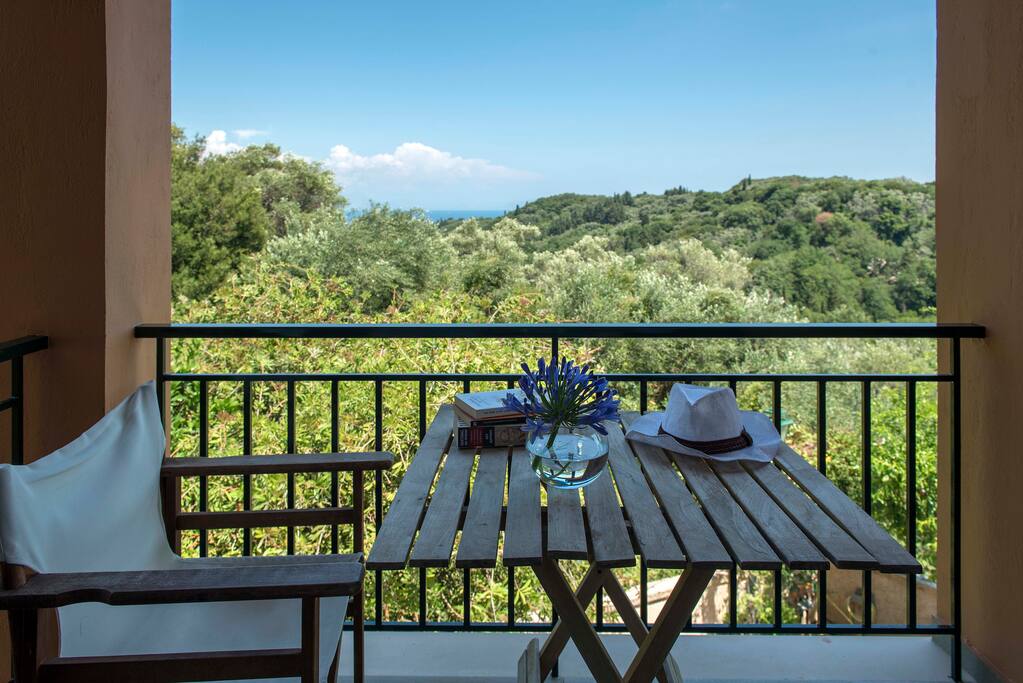 View from the balcony of the white bedroom.