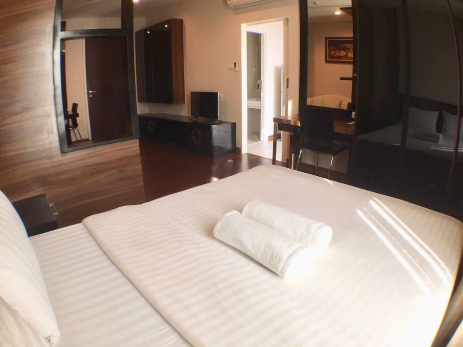 Bed with Clean Bedsheet, Pillow, Blanket