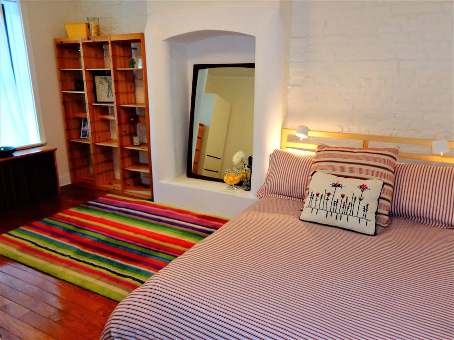 Equally bright and spacious bedroom # 2 has full/double-size bed (accommodates 2 guests).
