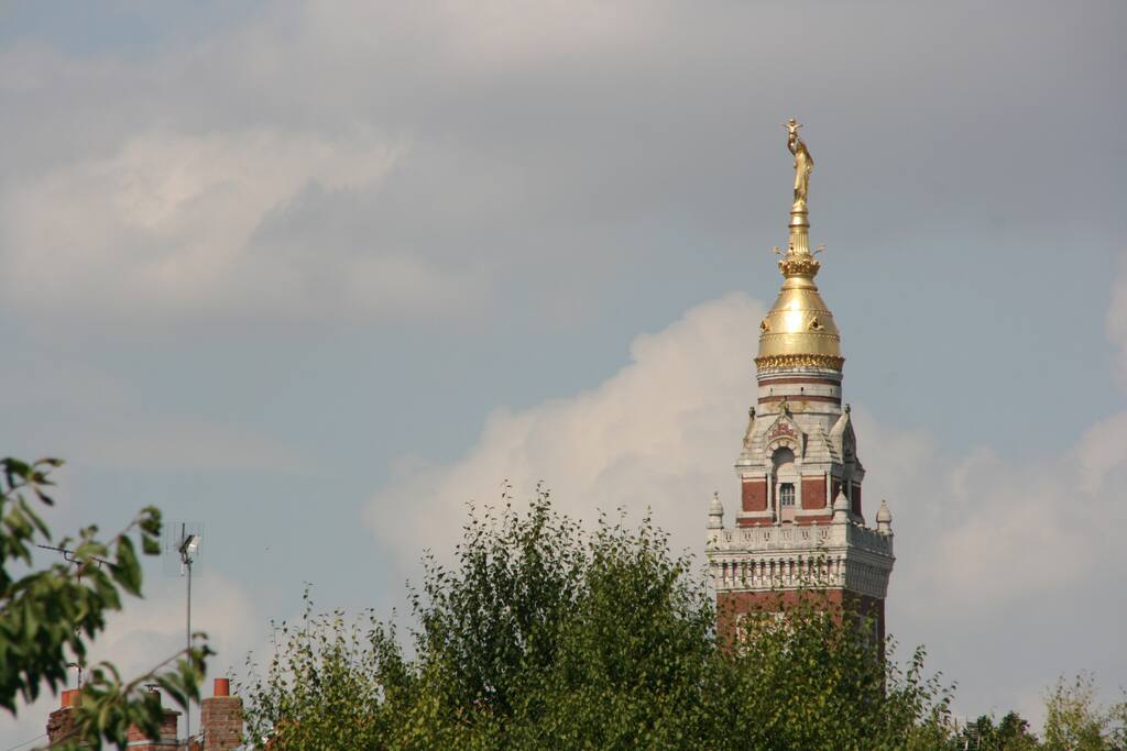 Vue de la terrasse la Vierge Dorée Notre Dame de Brebières