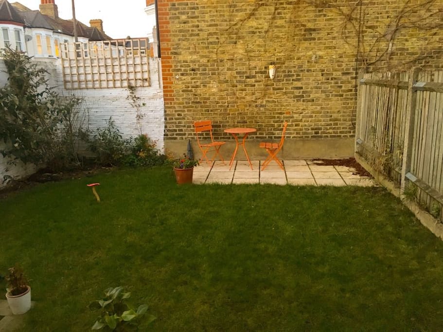 Private garden leading on from the living space that gets the sun in the afternoon and early morning