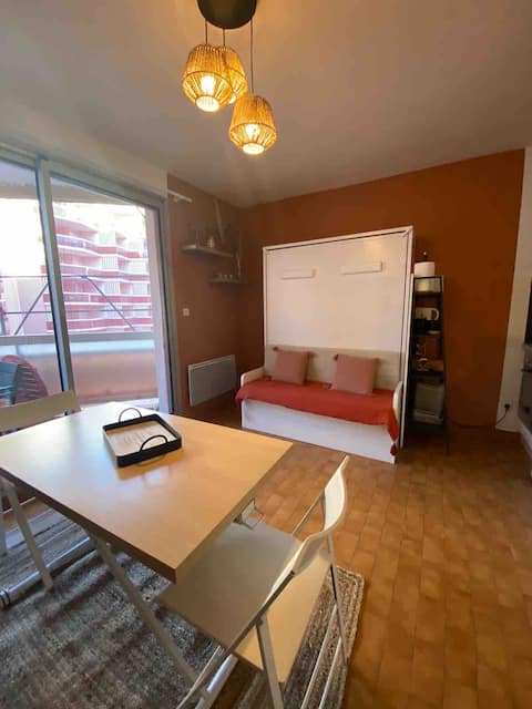 Annonce Airbnb populaire: Sea view studio. Quiet and perfectly located à Canet En Roussillon