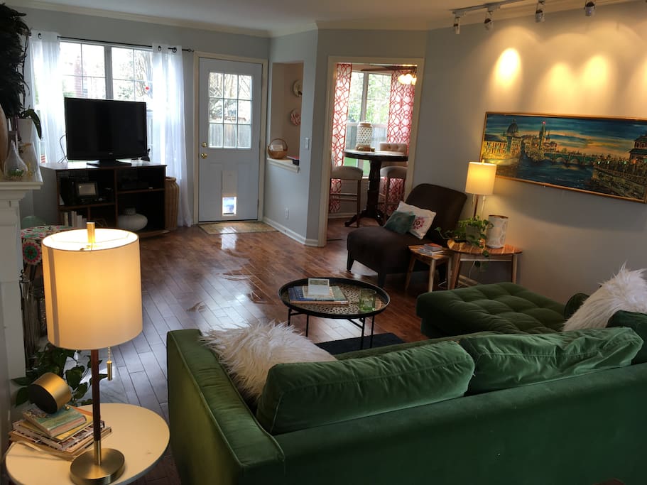 living room with fireplace
