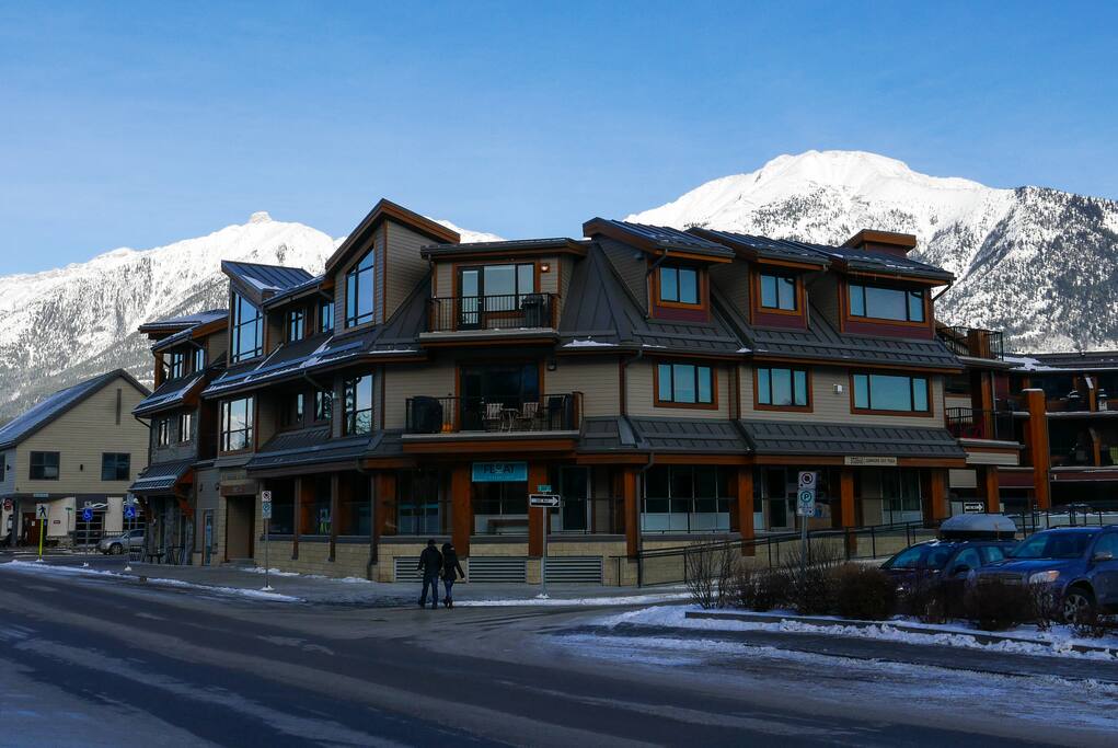 Looking SW over the building in winter