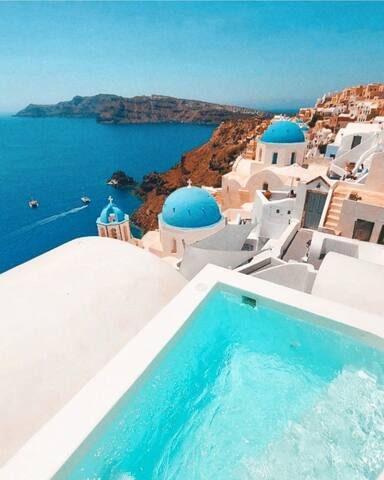 Island blue, postcard perfect view & private pool gallery image 2