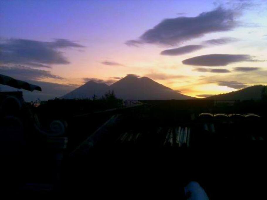 view from the terrace / vista de volcanes terraza