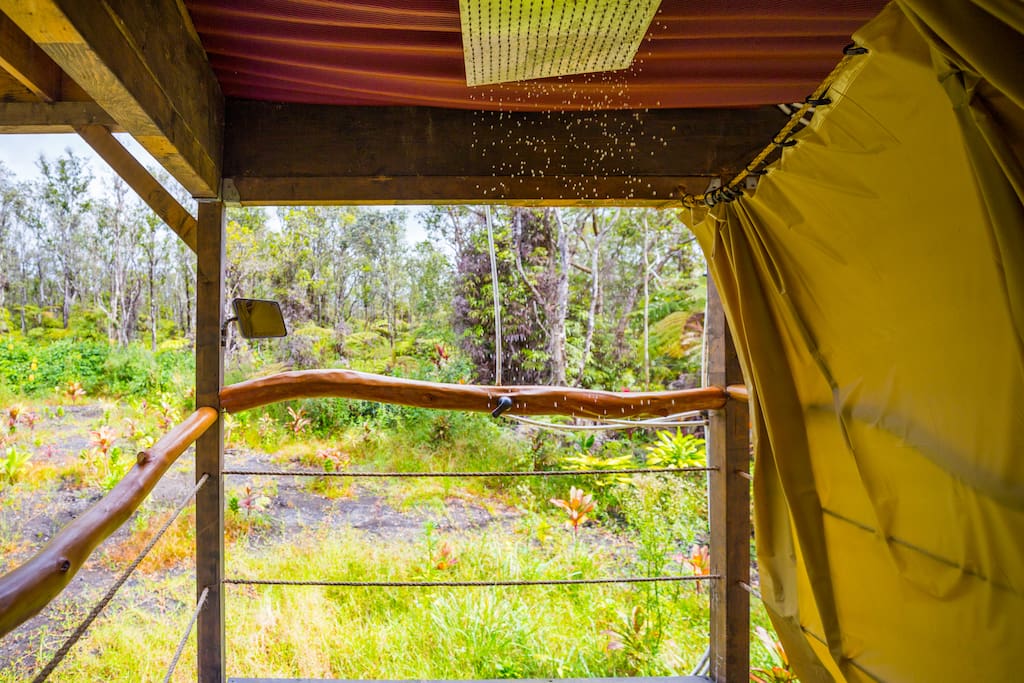 Shower in actual rainwater