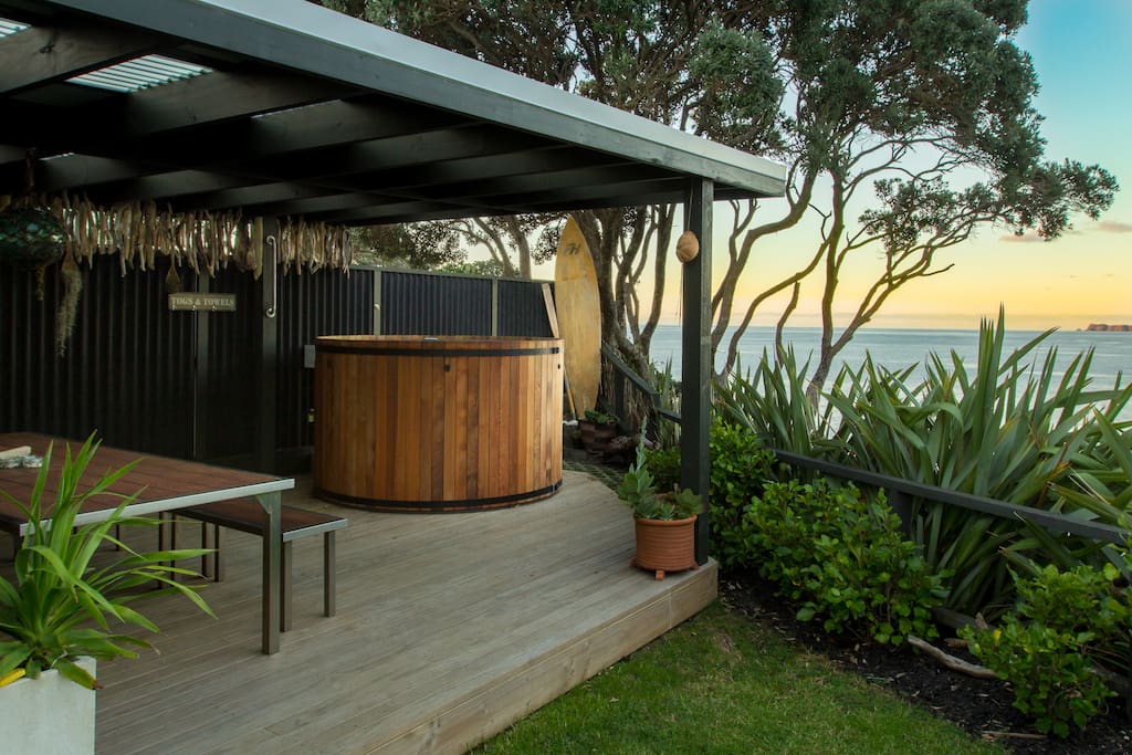 The view from your room to the garden and ocean.