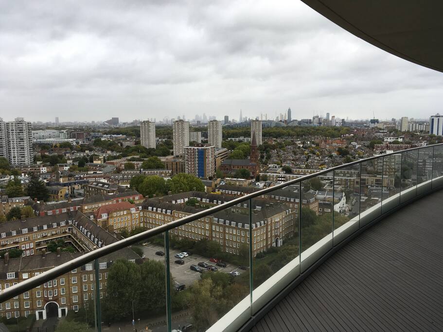 View from balcony to central London