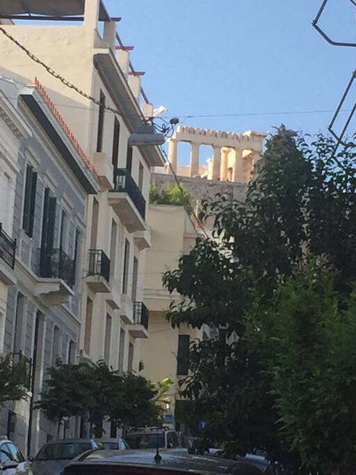 Acropolis view from the entrance on our building