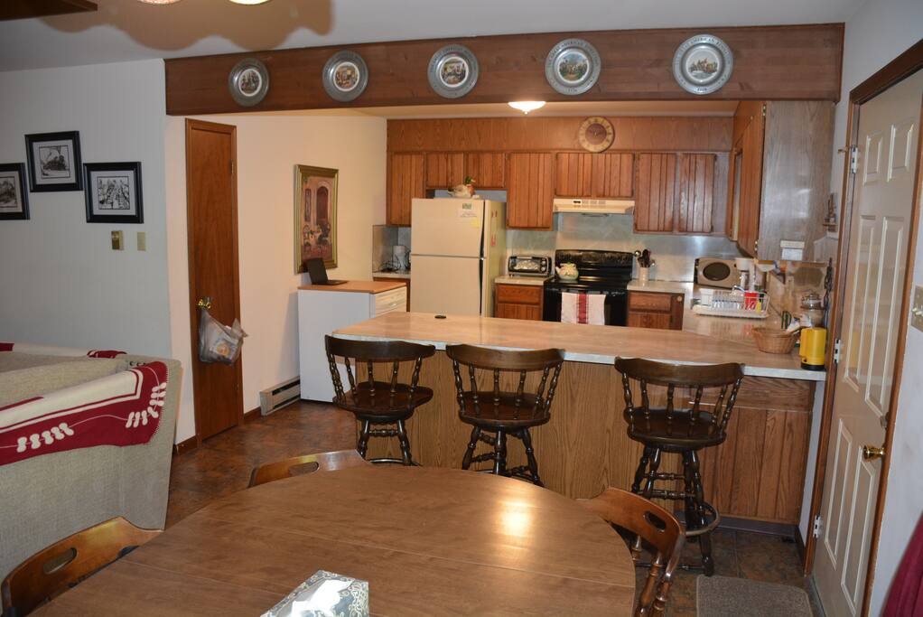 Kitchen w 3 seat island and plenty of cabinet space