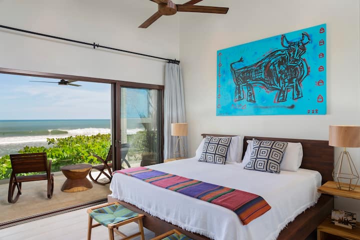 Master Bedroom with private bathroom, walk in closet and direct ocean views