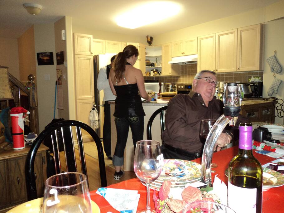 kitchen and dining area