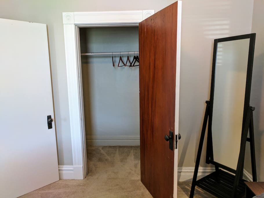 Ample closet in bedroom