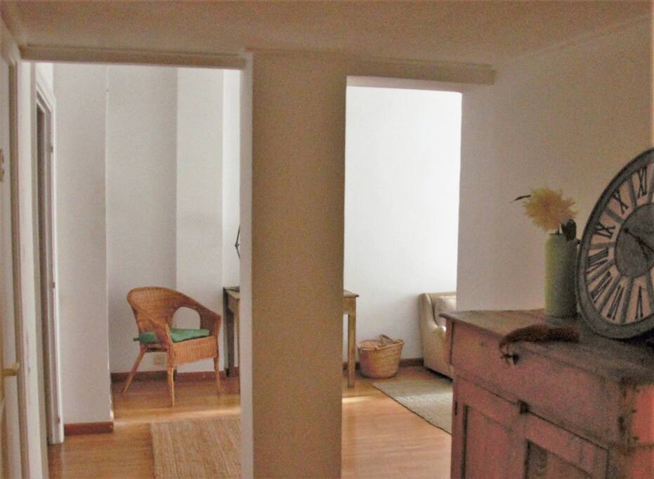 This column divides the bedroom / bathroom zone from the living room.