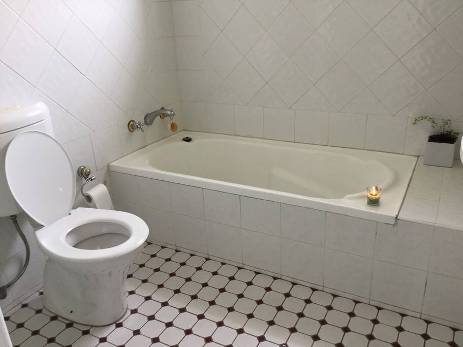 Clean bathroom! Big bath if you wish.