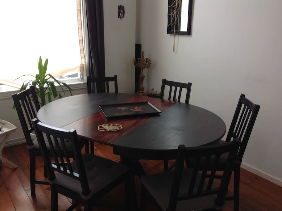 Dining table in the living room