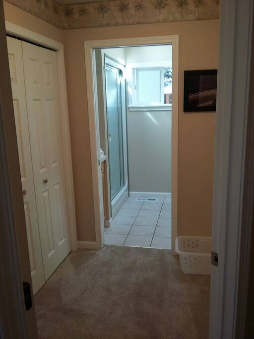 Walk in closet and private bathroom w/ shower