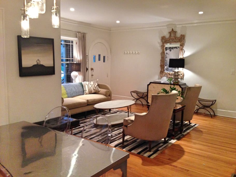 Living room with designer furnishings