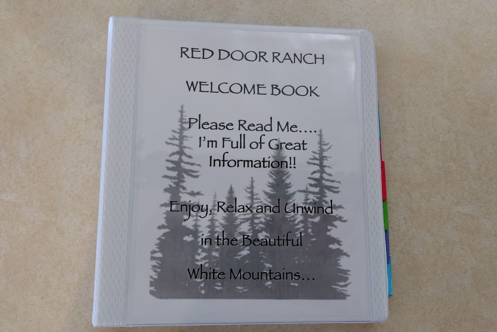 Welcome Book in Kitchen (Guide Book and Grocery Store/Restaurant Books in Drawer)